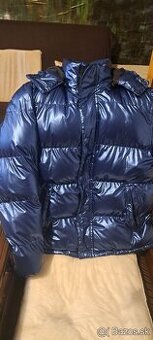 Pánska zimná bunda xxl modrá lesklá