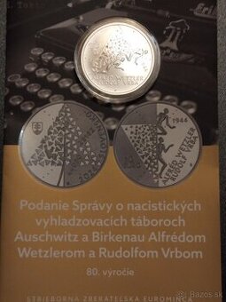 Strieborna  minca Auschwitz a Birkenau