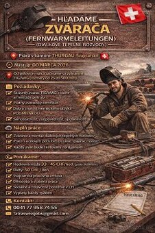 Práca vo Švajčiarsku : ZVÁRAČ