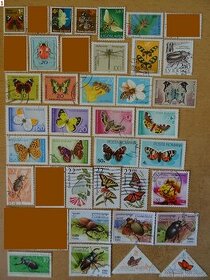 Nádherné poštové známky HMYZ