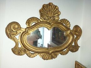 Predám starožitné barokové zrkadlo zlátená drevorezba - 1