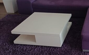 Konferenčný stolík - lak biely vysoký lesk - 1