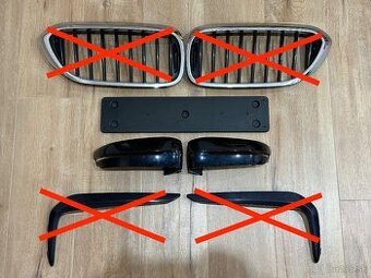 BMW G30/G31 kryty spätných zrkadiel + držiak poznáv. značky