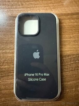 Nový, silikónovy apple kryt na iPhone 16 pro max - čierny