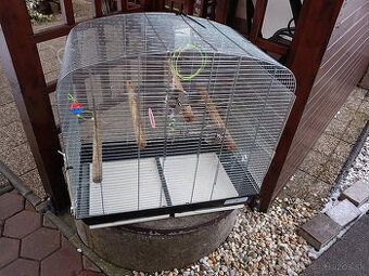 Klietka pre vtáky SARA chrom - 78 x 48 x 78 cm - Čier.+biele