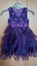 Dievčenské fialové spoločenske/princeznovské šaty - 1