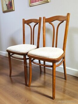 2 retro stoličky s čalúneným sedákom