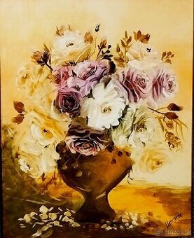 Olejomaľba ruží r.2025 - Kytica