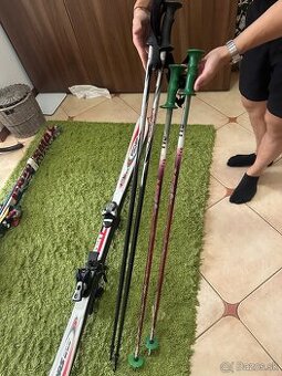 Predám lyže a palice - dva kompletné sety Salomon a Fischer