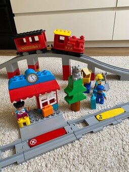 Lego Duplo vláčik parná lokomotíva a vlakový most