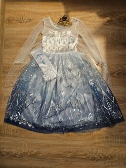 Saty ELZA FROZEN v.100 alebo v 130 s korunkou a rukavicami