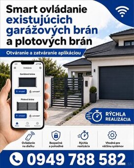 SMART OVLÁDANIE PRE VAŠU GARÁŽOVÚ ALEBO PLOTOVÚ BRÁNU