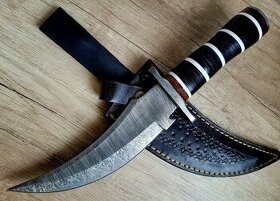 velký lovecký Damaškový nôž BIG CLAW 31 cm + kožené pouzdro
