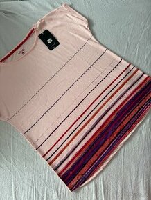 NOVÉ Ružové tričko prúžkované/pásikavé L-XL 40/42
