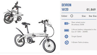 Skladačka DEVRON elektrobike 36V 250W (kolesa 16")