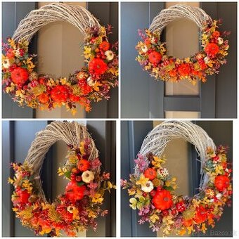 Jesenný veniec na dvere 38cm dekorácia venček J5
