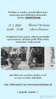 Predám 2x voucher na jednodňový kurz otužovania