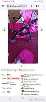 Detský kočík pre bábiky