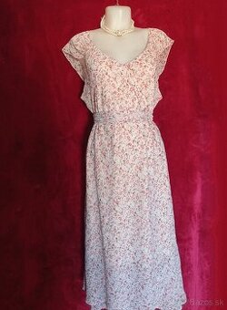 Dlhé Vintage šaty béžové XL/XXL/XXXL