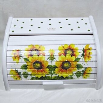 Drevený chlebník - slnečnice