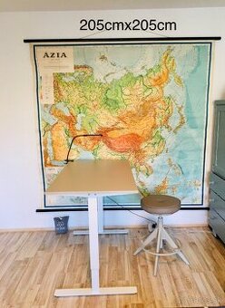 stará mapa Ázie 200x200cm