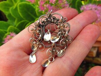 Stará strieborná brošňa, Ag 830 - 1