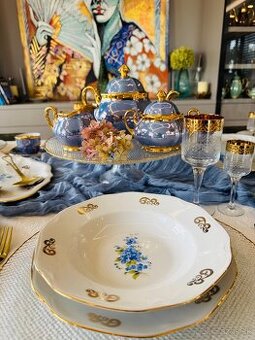 AKCIA Retro vitrínová obedová súprava s nezábudkami