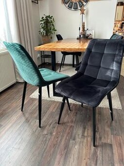 Semišové čalúnené stoličky