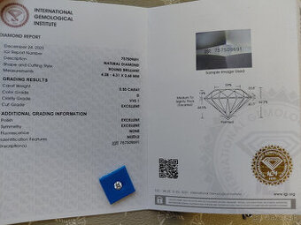 Predám luxusný prírodný diamant – Briliant 0,3 karát