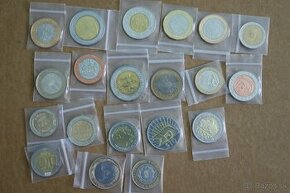 UNC bimetalové mince svet (20 ks, 16 krajín)