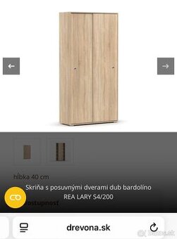 Skriňa 200x100x40 s posuvnými dverami