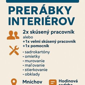 Pracovníci na prerábky interiérov - Murári/ Maliari NEMECKO