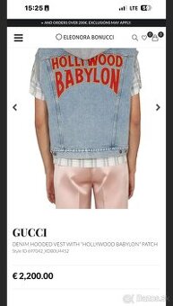 GUCCI DENIM BABYLON mikina s kapucou