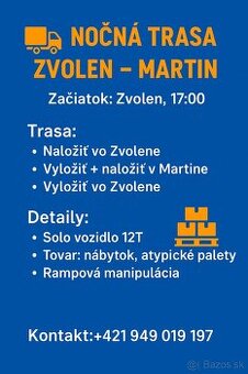 Detva: 🚛 Nočná trasa Zvolen – Martin
