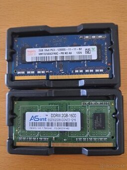 Notebookové RAM pamäte DDR3 - 2x2 GB (4 GB spolu)