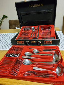 Retro jedálenský príbor Solingen pre 12 osôb, 72 dielny