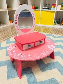 Drevený toaletný stolík / zrkadielko