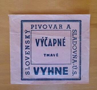 pivové etikety a tácka, pivovar Vyhne