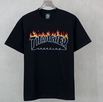 Tričko Thrasher Scorched Outline - čierne (black)