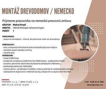Montáž drevo stien a komponentov. NEMECKO.