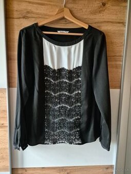 Elegantná čierno-biela blúzka - 1