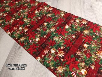 Červený vianočný obrus, štóla