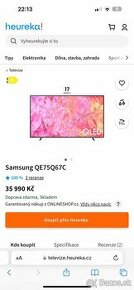 75" Samsung QE75Q67C ZÁRUKA DO 2029