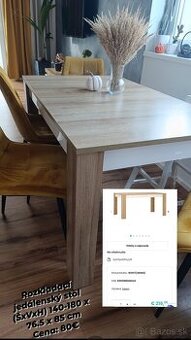 Rozkladací jedálenský stôl 140-180cm LYON