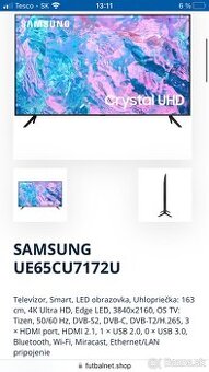 SAMSUNG TV UE65CU7172U
