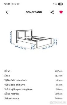 Predam postel IKEA Songesand