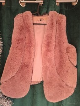 Staroružová kožušinová vesta, S