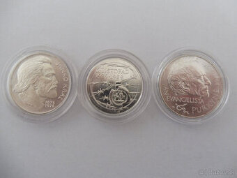 Strieborné mince ČSR J.Kráľ, Purkyne, 17.november BK