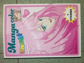 Manga Kawaii color omaľovánka s nálepkami