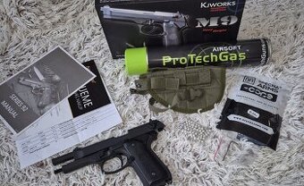 Airsoftová pištoľ M9 HW, plyn BlowBack - čierna